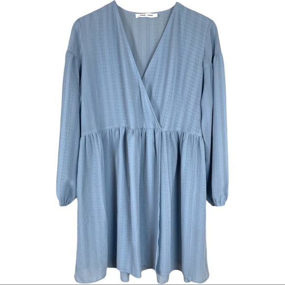 Samsøe Samsøe Jolie Short Floaty Relaxed Dress in Dusty Blue - Picture 4 of 9